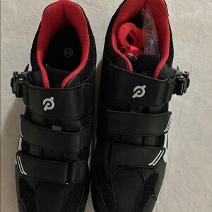 Peloton Black Cycling Shoes with Red Interior